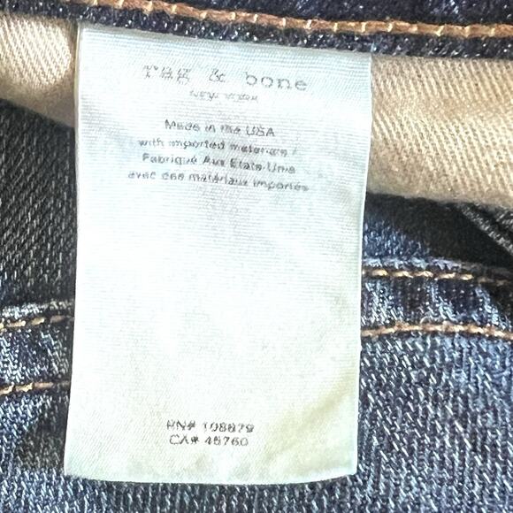 Rag & Bone Women’s Dre Slim Boyfriend Jeans Size 27 Distressed Ripped Knees Blue - Picture 11 of 12